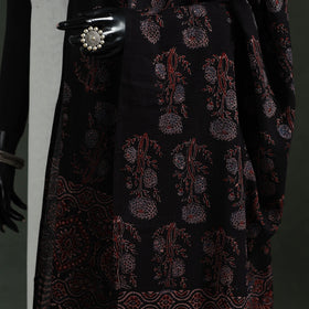 Black - pure mul cotton kutch hand block print natural dyed