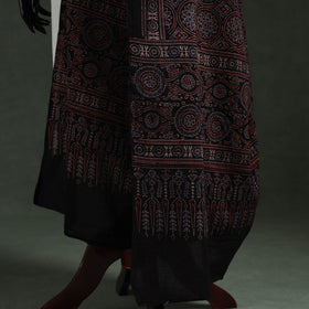 Black - pure mul cotton kutch hand block print natural dyed