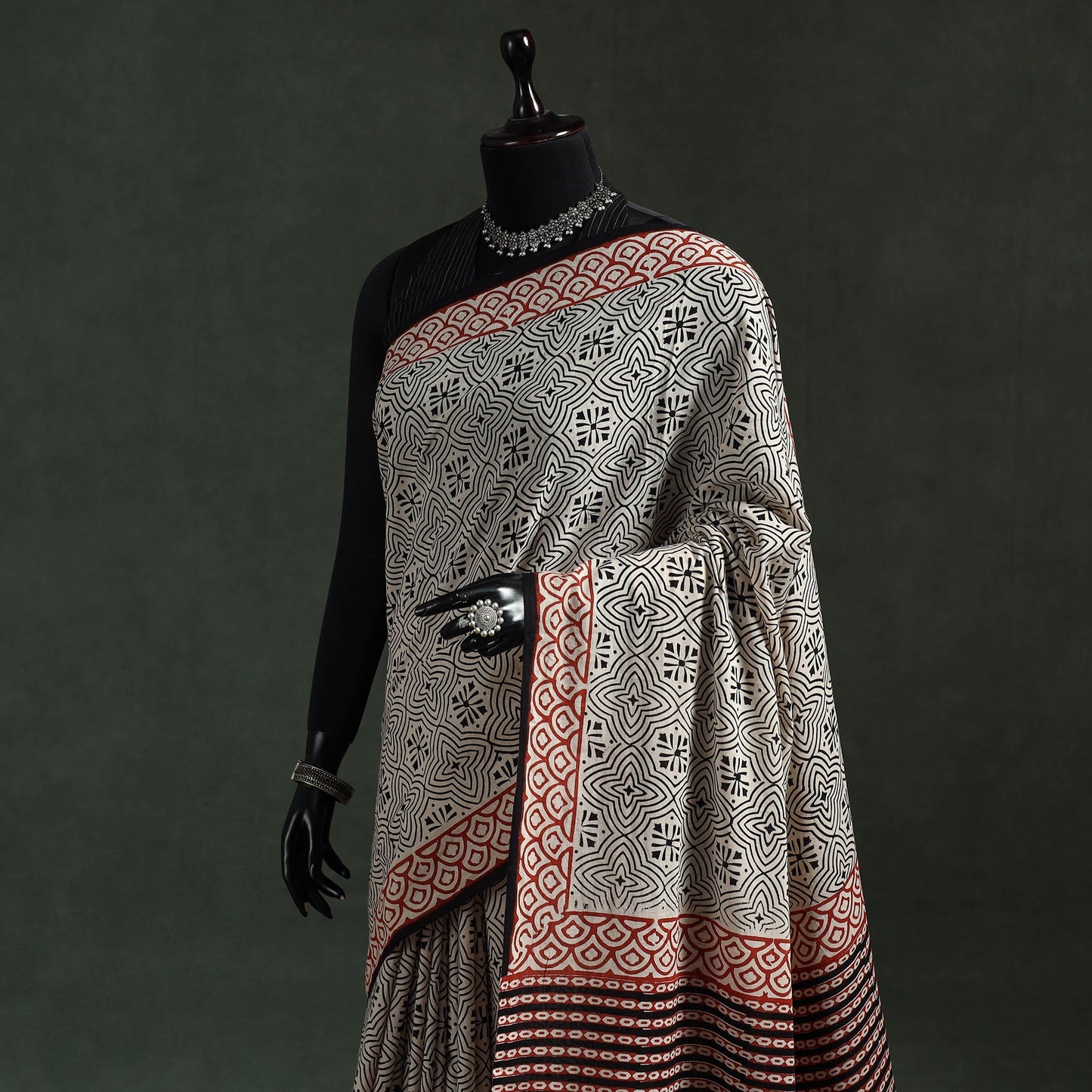 Pure mul cotton natural dyed hand block dabu bagru print
