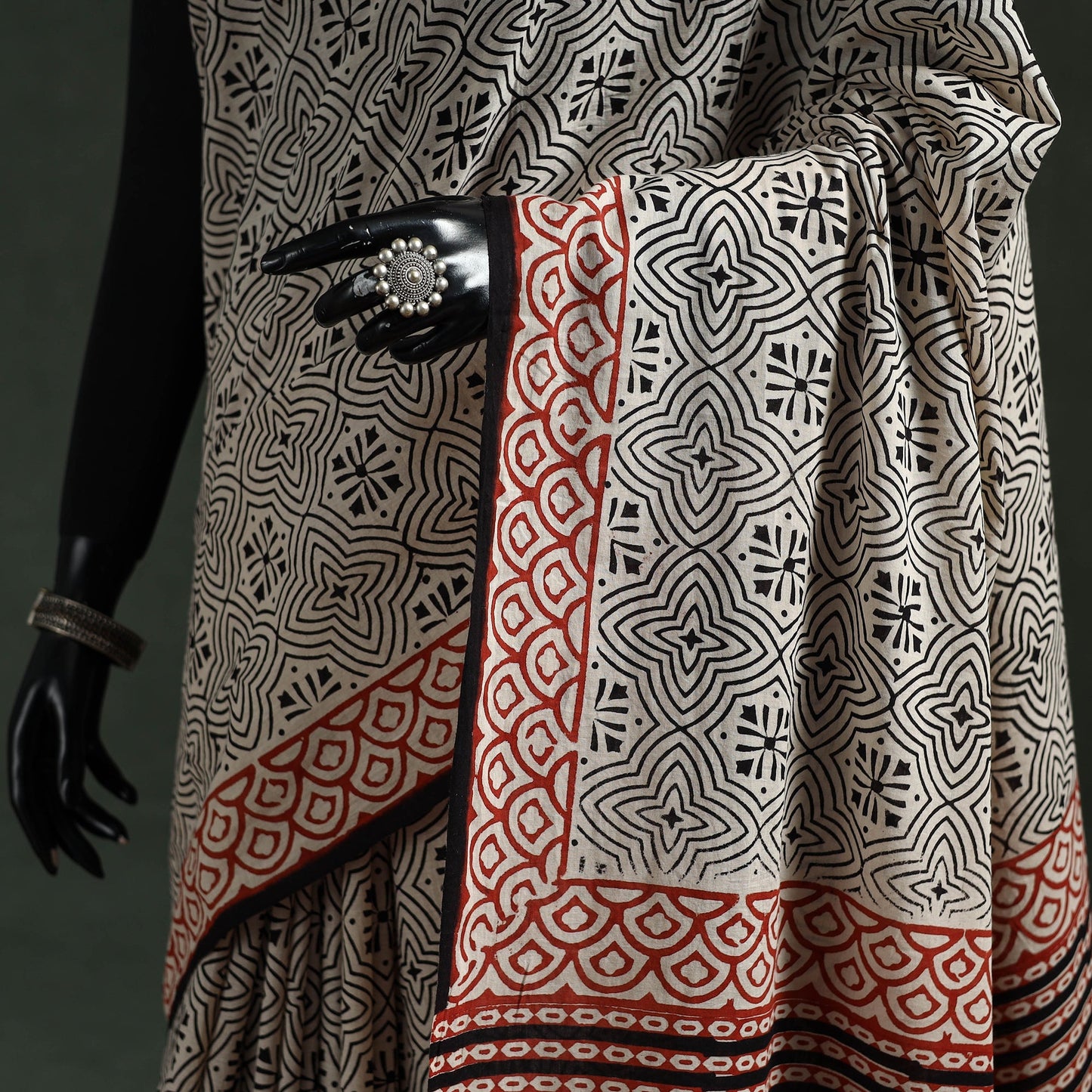 Pure mul cotton natural dyed hand block dabu bagru print