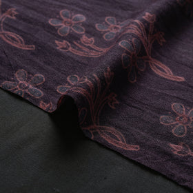 Black - pure wool handloom natural dyed fabric 09