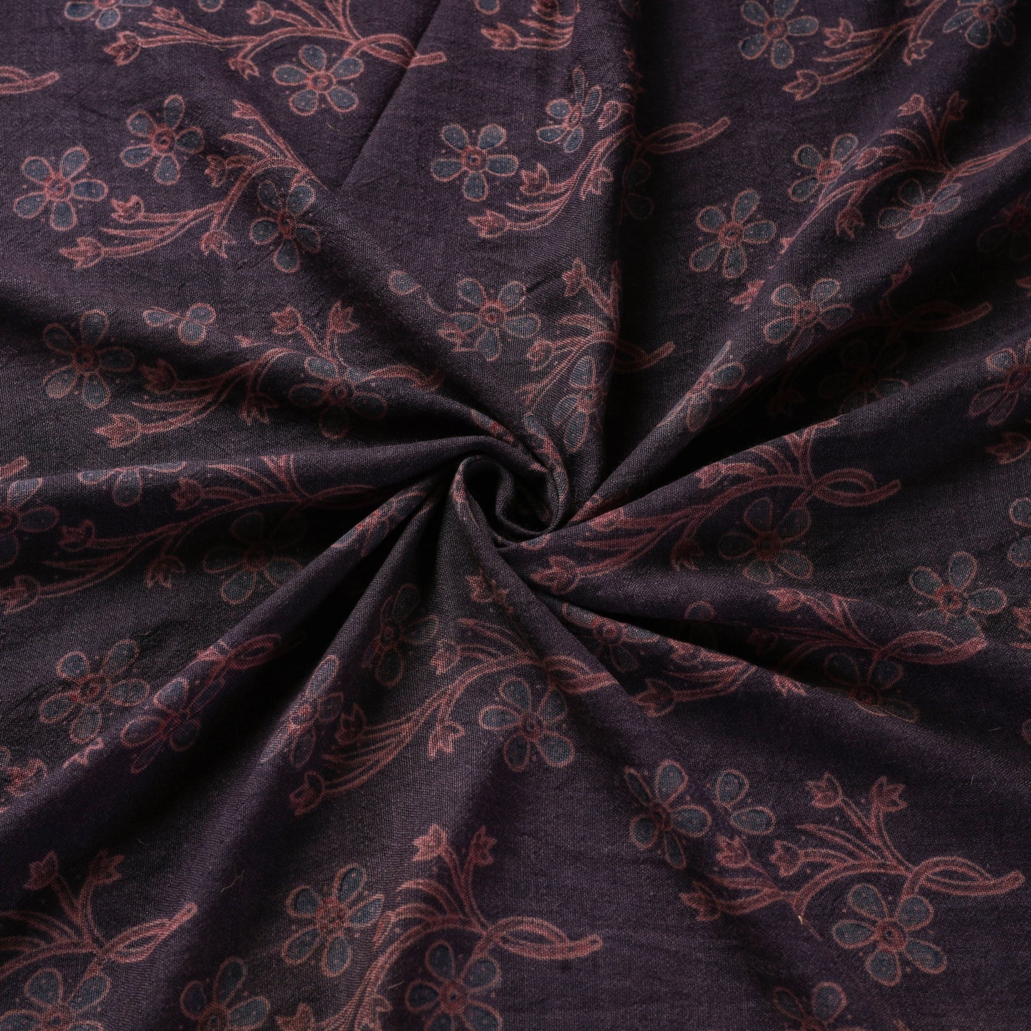 Black - pure wool handloom natural dyed fabric 09