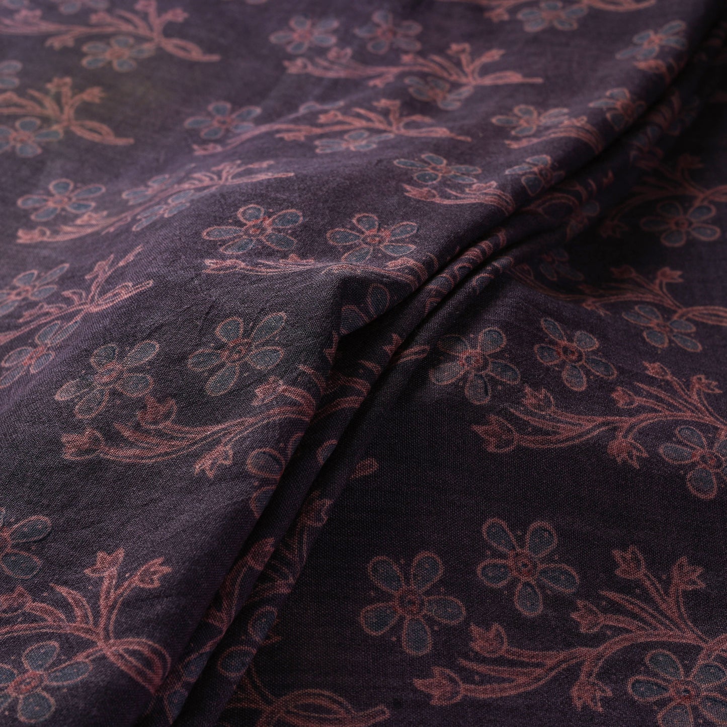 Black - pure wool handloom natural dyed fabric 09