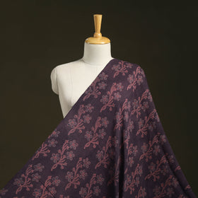 Black - pure wool handloom natural dyed fabric 09