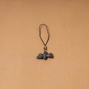 Black - quirklets handpainted clay bat bag charm / keychain
