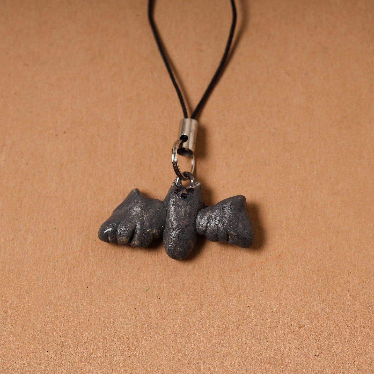 Black - quirklets handpainted clay bat bag charm / keychain