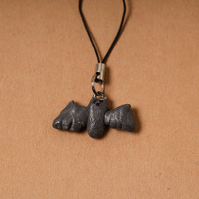 Black - quirklets handpainted clay bat bag charm / keychain