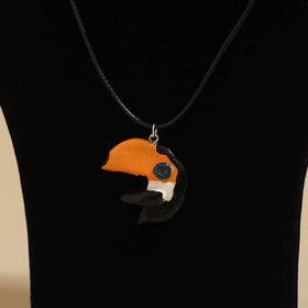 Quirklets handpainted clay pendant necklace 23 - handcrafted