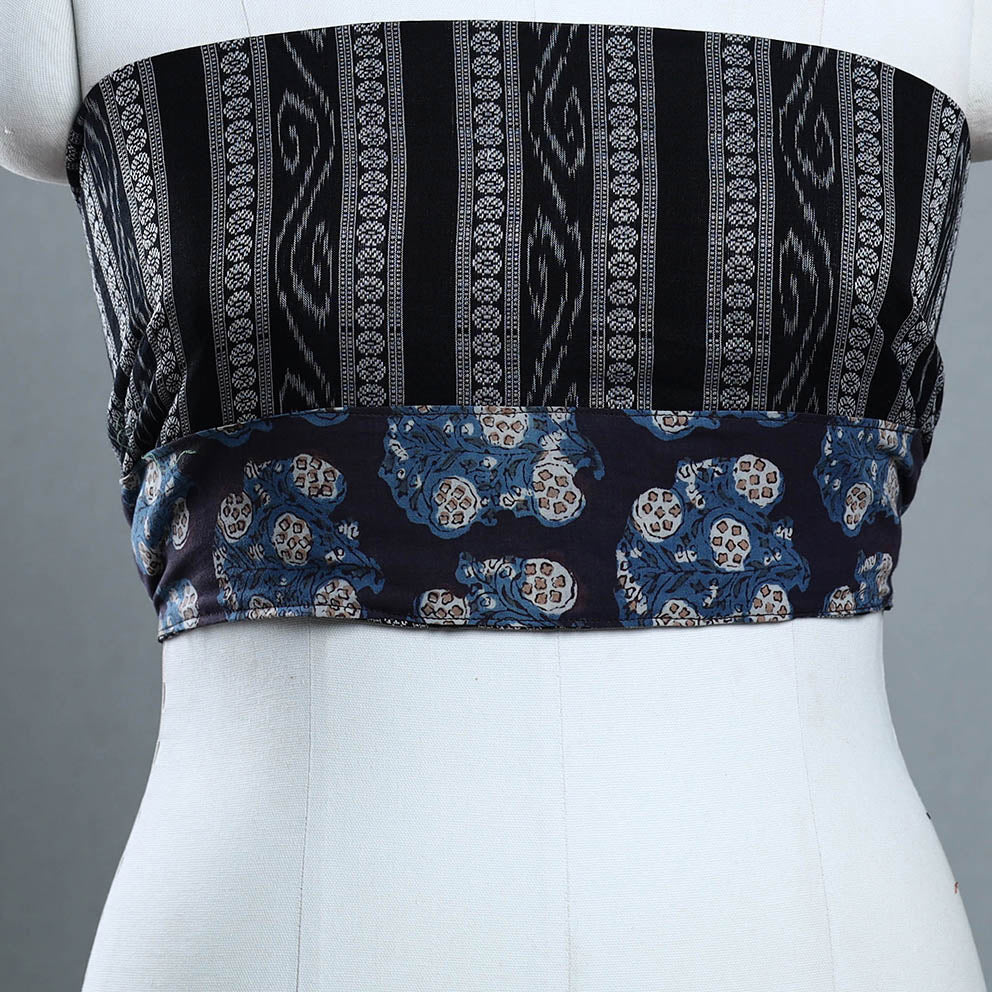 Black - Rangoli Cotton Sambalpuri Ikat Blouse Material 05