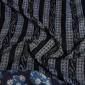 Black - Rangoli Cotton Sambalpuri Ikat Blouse Material 05