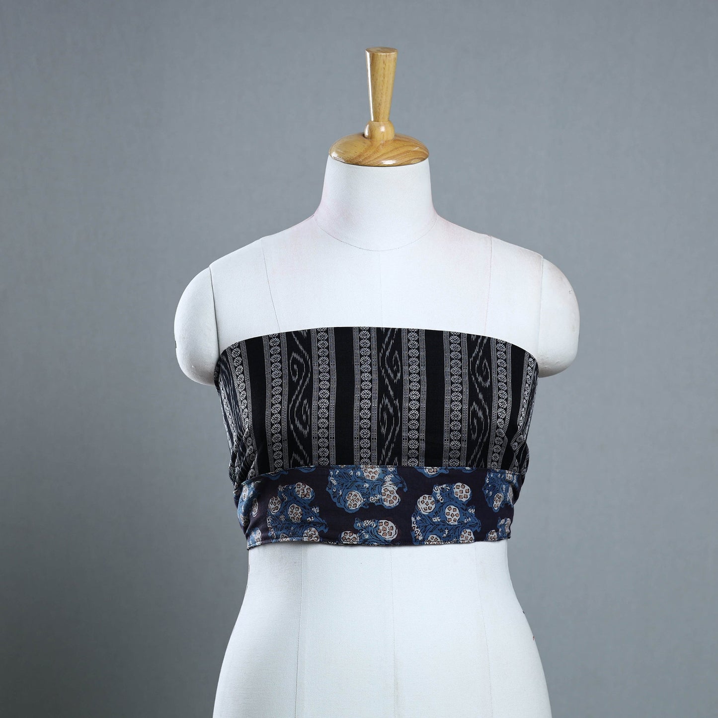 Black - Rangoli Cotton Sambalpuri Ikat Blouse Material 05