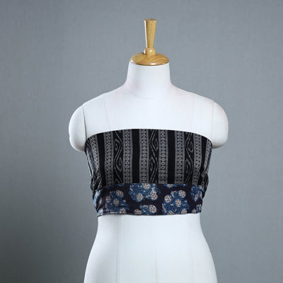 Black - Rangoli Cotton Sambalpuri Ikat Blouse Material 05