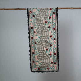 Black Ranihati Chanderi Silk Embroidered Stole