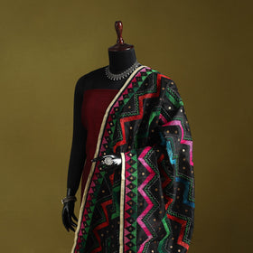 Ranihati chanderi silk zig zag hand embroidery dupatta 07