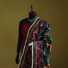 Ranihati chanderi silk zig zag hand embroidery dupatta 08