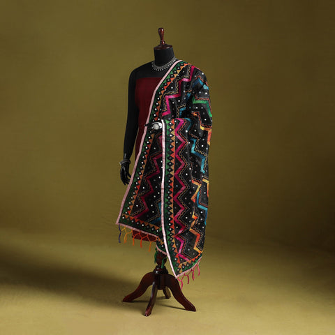 Ranihati chanderi silk zig zag hand embroidery dupatta 08