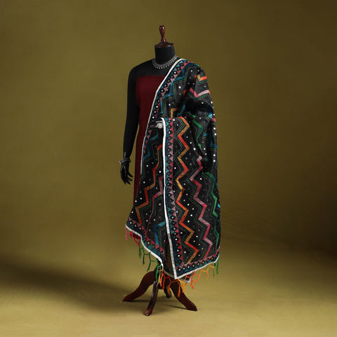 Ranihati chanderi silk zig zag hand embroidery dupatta 10