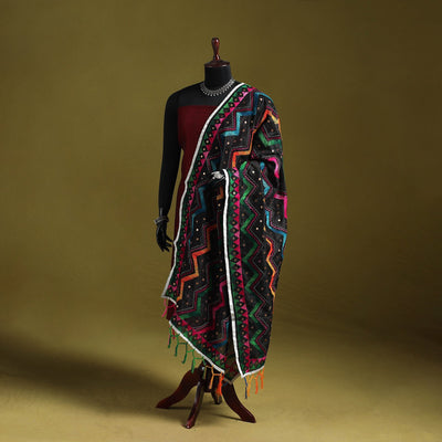 Ranihati chanderi silk zig zag hand embroidery dupatta 36