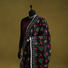 Ranihati chapa work chanderi silk hand embroidery dupatta