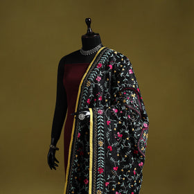 Ranihati chapa work chanderi silk hand embroidery dupatta