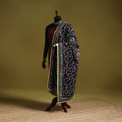 Ranihati chapa work chanderi silk hand embroidery dupatta