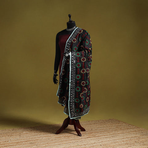 Ranihati chapa work chanderi silk hand embroidery dupatta