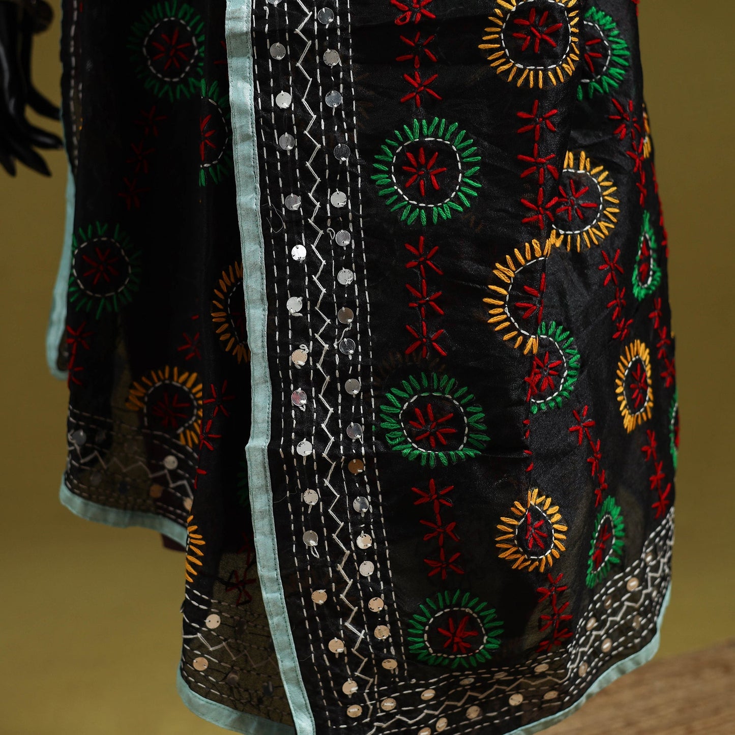 Ranihati chapa work chanderi silk hand embroidery dupatta