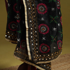 Ranihati chapa work chanderi silk hand embroidery dupatta