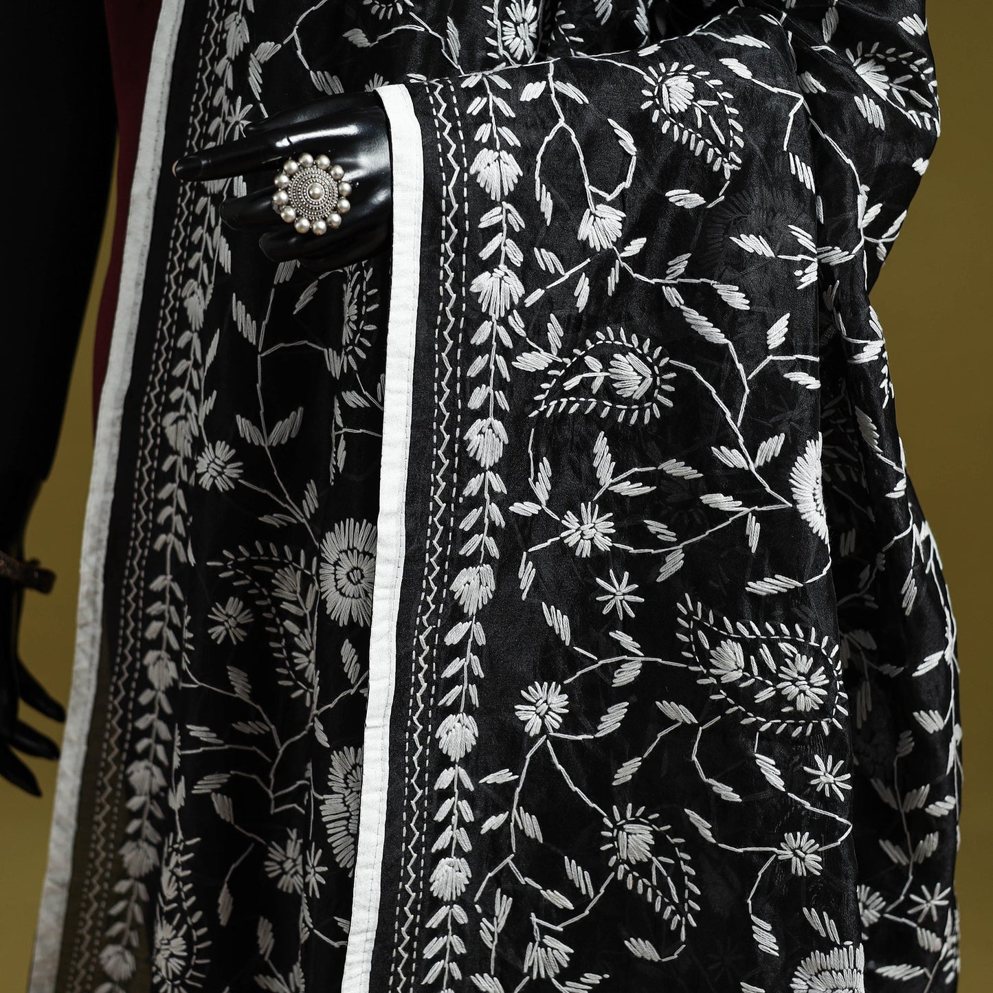 Ranihati chapa work chanderi silk hand embroidery dupatta