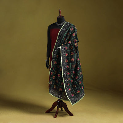 Ranihati chapa work chanderi silk hand embroidery dupatta