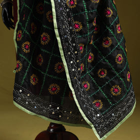 Ranihati chapa work chanderi silk hand embroidery dupatta