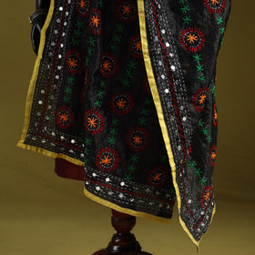 Ranihati chapa work chanderi silk hand embroidery dupatta