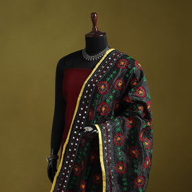 Ranihati chapa work chanderi silk hand embroidery dupatta