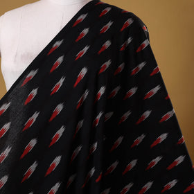 Black with red butta cotton pochampally ikat fabric 02