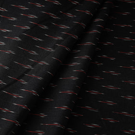 Black with Red Pochampally Ikat Cotton Fabric 