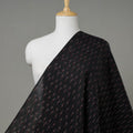 Black with Red Pochampally Ikat Cotton Fabric 