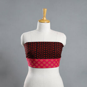 Shop Red Pipad Block Printed Cotton Blouse Piece 