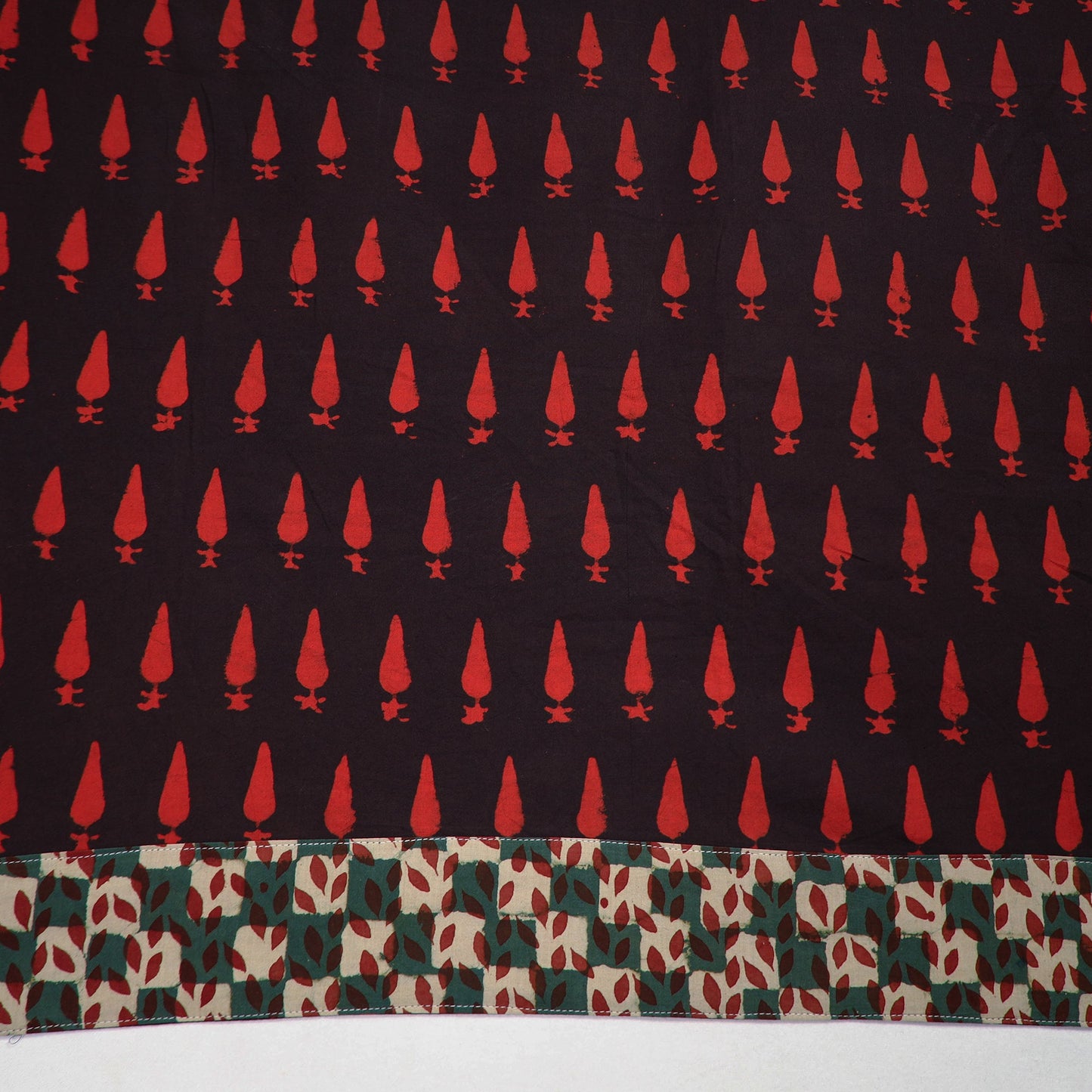 Shop Red Pipad Block Printed Cotton Blouse Piece