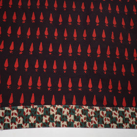 Shop Red Pipad Block Printed Cotton Blouse Piece