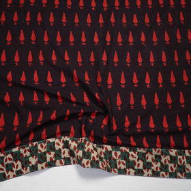 Shop Red Pipad Block Printed Cotton Blouse Piece