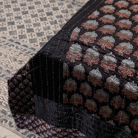  Reversible Ajrakh Patch & Tagai Work Mashru Silk Double Bed Cover / Quilt 