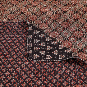  Reversible Ajrakh Patch & Tagai Work Mashru Silk Double Bed Cover / Quilt 