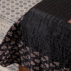  Reversible Ajrakh Patch & Tagai Work Mashru Silk Double Bed Cover / Quilt 