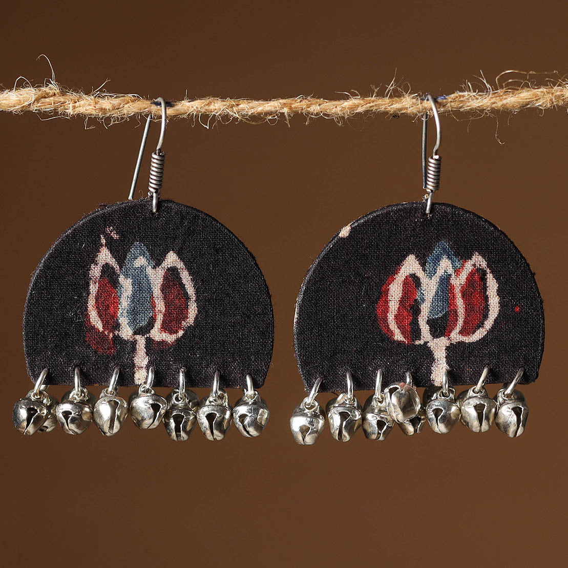 Riya Ghungroo Work Fabart Earrings 