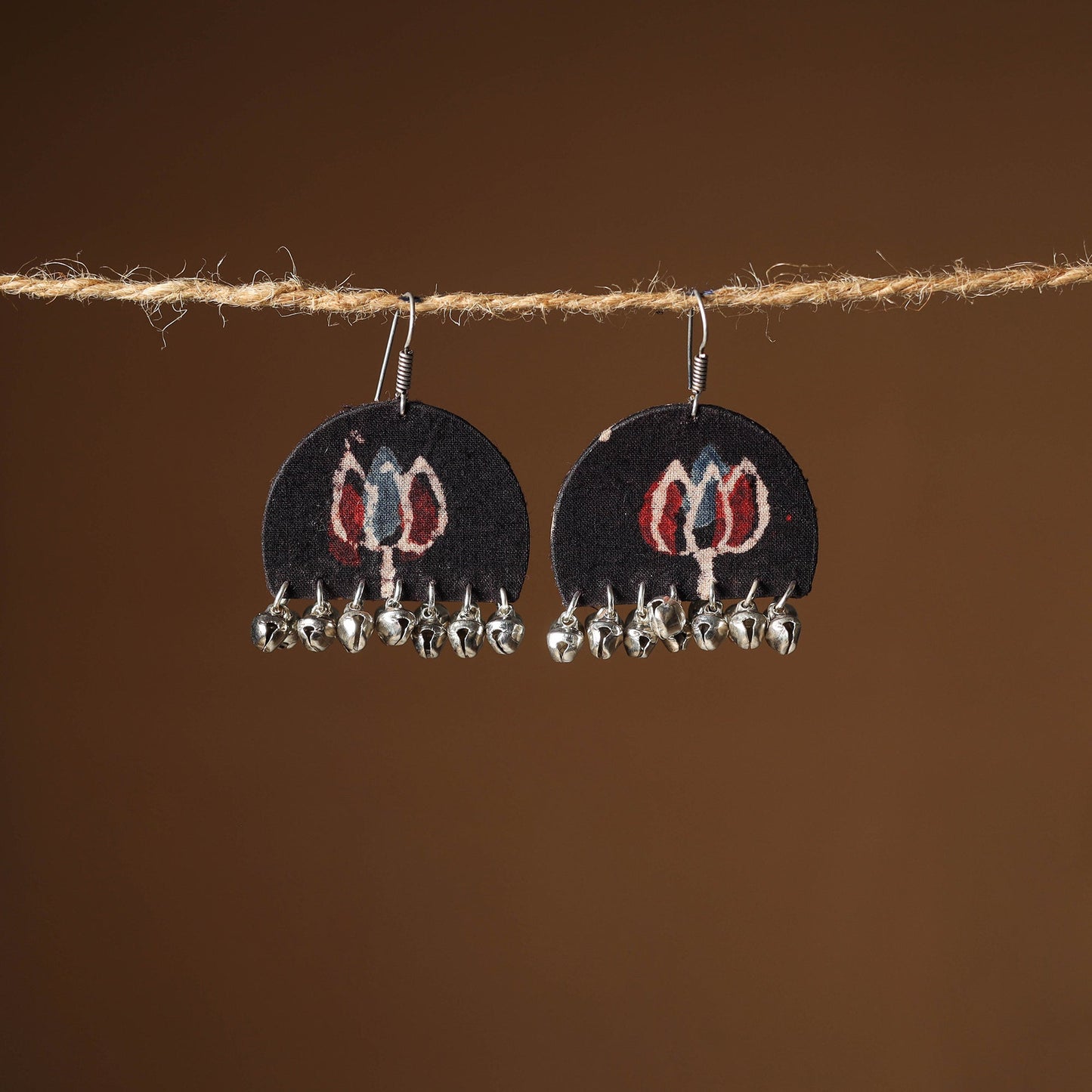 Riya Ghungroo Work Fabart Earrings 