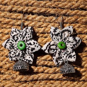 Black - ruhani handcrafted gs fabart phool kali earrings