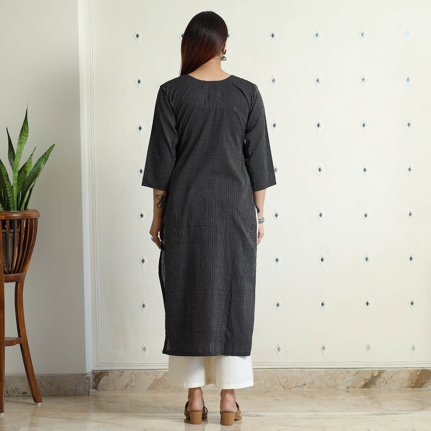 Buy Running Stitch Cotton Long Kurta Online at iTokri.com