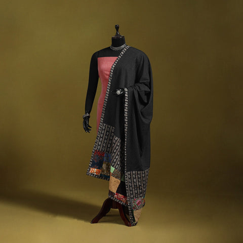 Running stitch with patchwork cotton dupatta 01