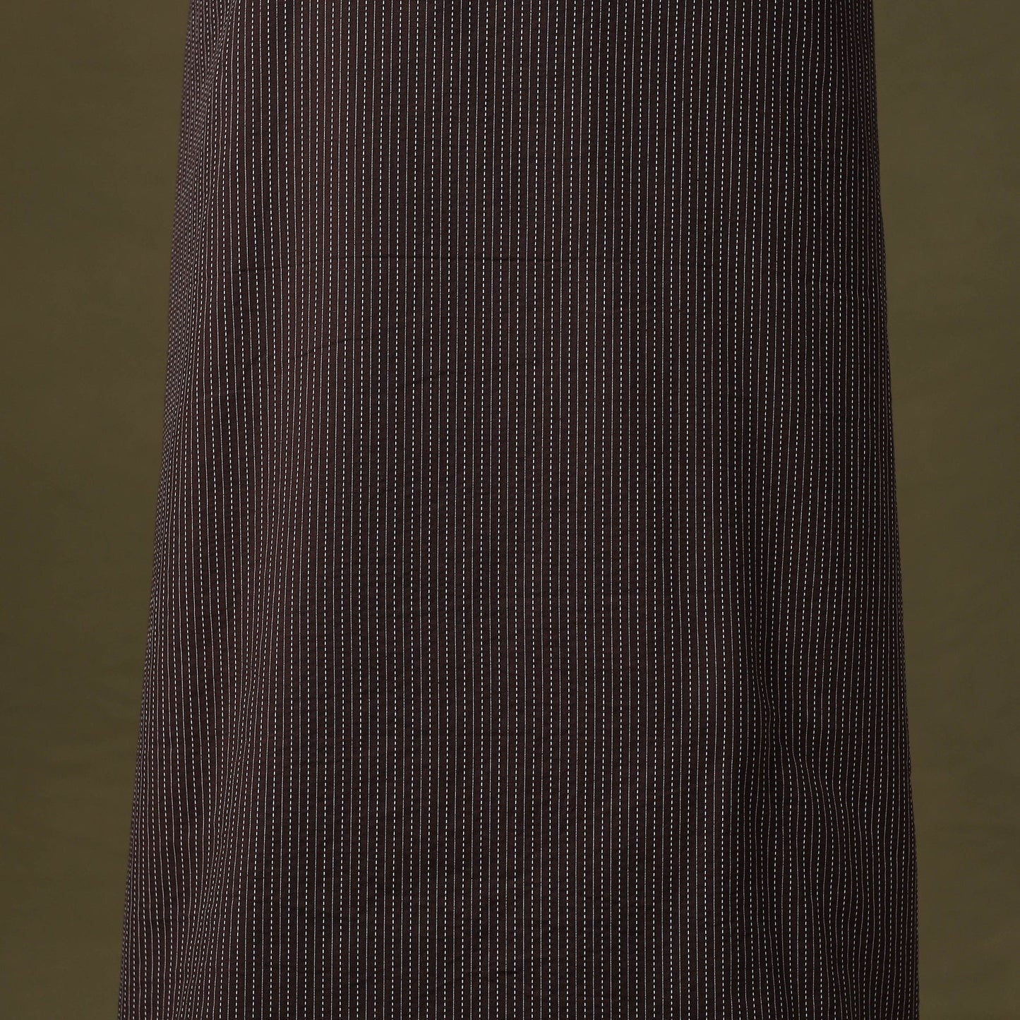 Black Running Stitch Plain Cotton Unstitched Kurta Material