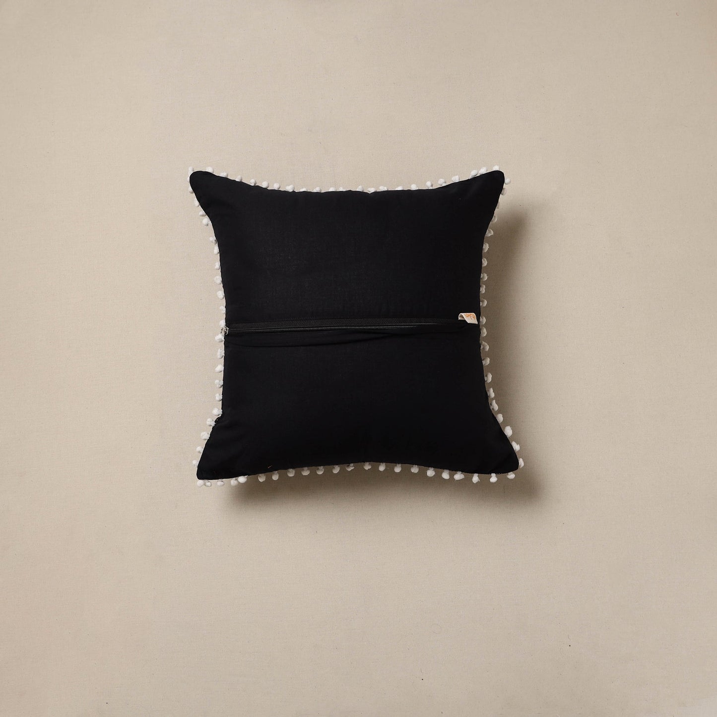 Running stitch plain cushion cover 59 - handcrafted